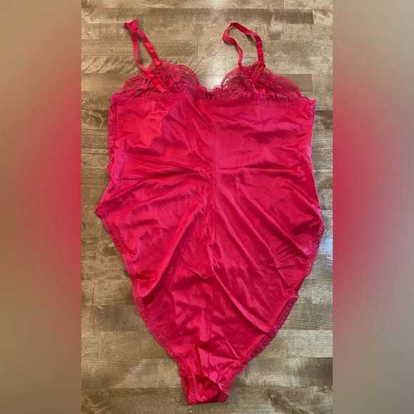 APPLAUSE Vintage Red Lace High Cut Teddy 80s 90s Size 34 Made in the USA NWOT - Picture 4 of 11